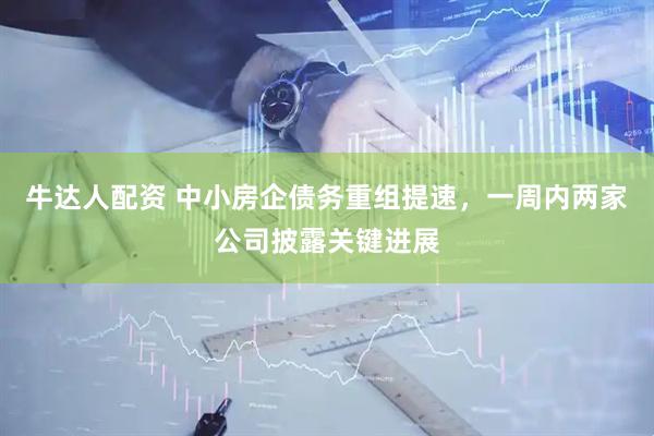 牛达人配资 中小房企债务重组提速，一周内两家公司披露关键进展
